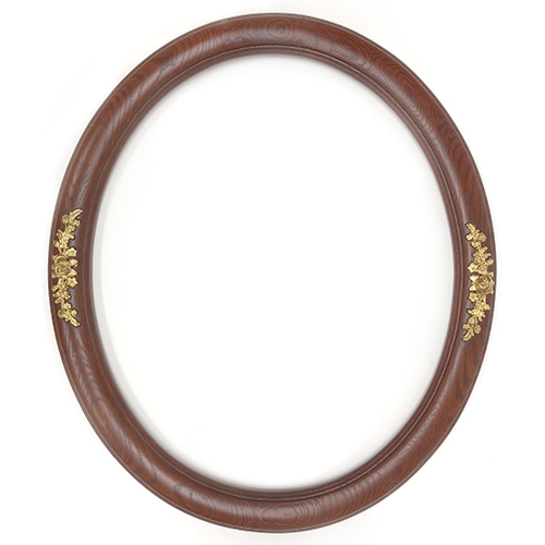 Closeout Oval Frame Cherry Wood with Gold Rose Accents - 20" x 24"